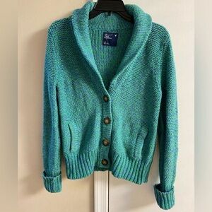 American Eagle Outfitters sweater Cardigan green purple button front Large